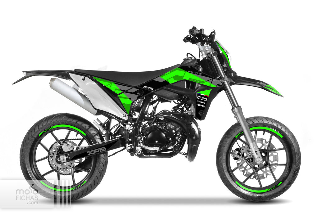 Peugeot XP6 Supermotard estudio verde y negro
