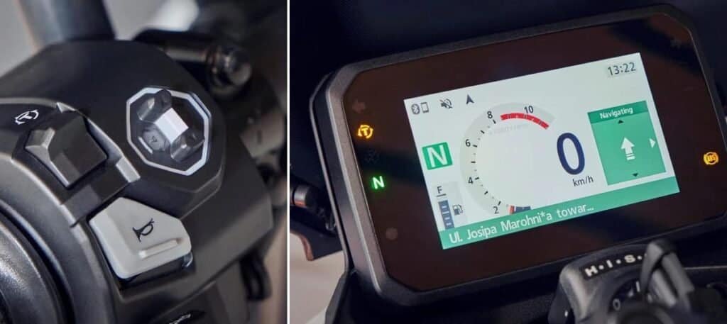 Honda CB500 Hornet detalle pantalla TFT