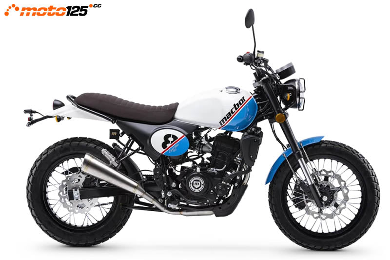 Macbor Eight Mile 125 LC perfil lateral scrambler