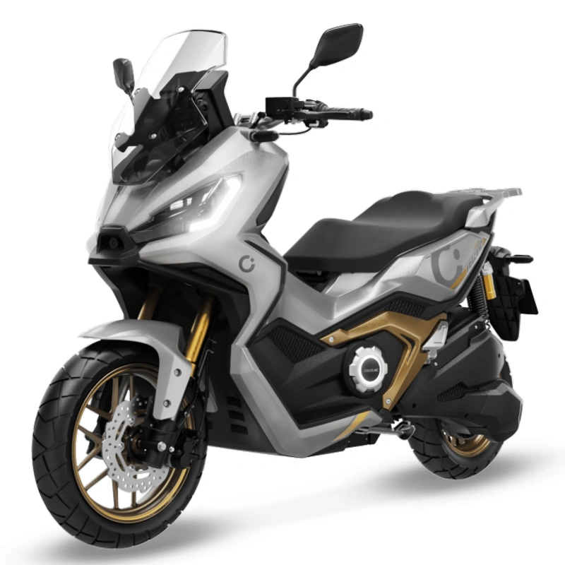 Moto eléctrica cecotec Vulcano 125e titanio dorada